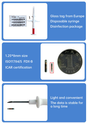 Fofia 2026 ホットセール RFID 134.2kHz 動物ID マイクロチップ 統合型耳タグ ZS009 牛ペット注射用防水