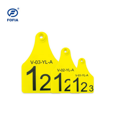 RFID ビジュアル タグ ミニ / 中 / 大 サイズ 動物 管理 レーザー 印刷 サポート 134.2 Khz 黄色