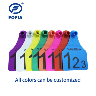 黄色の ISO 規格電子牛耳タグ (家畜管理用) ISO11784/5 HDX/FDX 規格