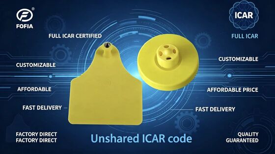 家畜の監視と農場のトレーサビリティをサポートする牛の追跡と識別用の完全 ICAR 認定耐久性のある電子耳タグ