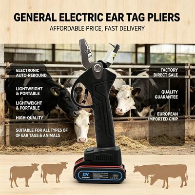 牛,羊,その他の農家の動物を迅速かつ安全に標識するための安全ボタンを備えた電気耳のタグアプリケーション