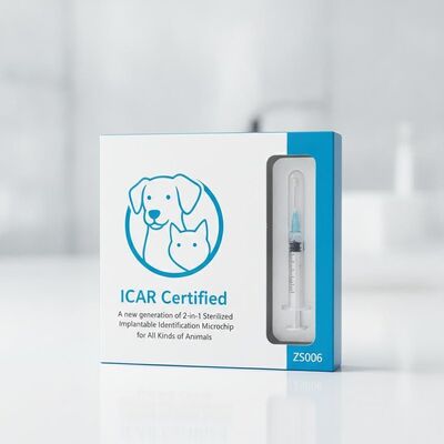 ICAR認定 全種動物用の2対1の新世代の 滅菌インプランタブル識別マイクロチップ ZS006