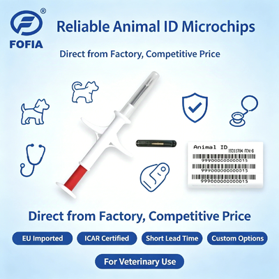 ICAR 認証された無菌注射器識別マイクロチップ ISO11784/5 FDX-B 標準とEO 動物のためのガス不妊