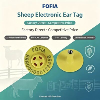 ISO 11784/11785準拠のICAR認定ヤギおよびヒツジ家畜用TPU電子耳タグ