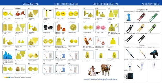 高品質防水脱落防止 RFID 羊耳タグ ISO11785 FDX-B 動物追跡用