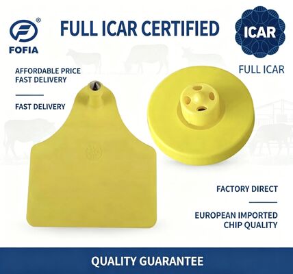 ICAR ET908+T905 フル 防水 RFID TPU 黄色の動物耳タグ FDX-B 134.2Khz EM4305 チップ