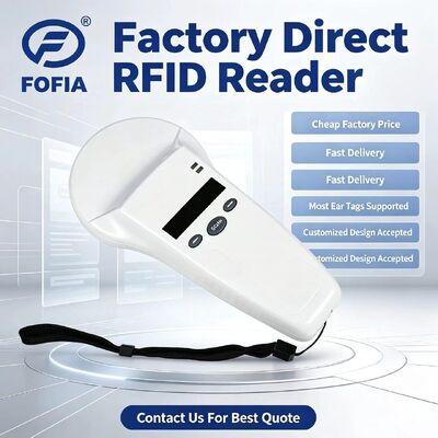 防水RFIDハンドヘルドリーダー 128x32 OLED画面 USB プラスチック用 遠距離ソリューション ペットと農場&牧場用 125khz