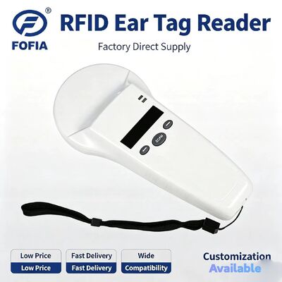 FOFIA 耐久性のあるプラスチック製 RFID ハンドヘルドリーダー、128x32 OLED スクリーン /USB 付き、長距離ペットおよび農場/牧場での使用に最適