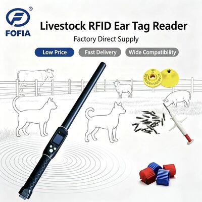耐久性 防水 長距離 134.2kHz RFID イヤタグリーダー ISO11784/5 プロトコル 30-100cm 読み取り距離 PVC
