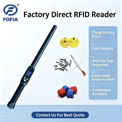 FOFIA 防水長距離 134.2kHz RFID イヤタグリーダー ISO11784/5 プロトコル 30-100cm 読み取り距離 PVC