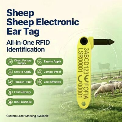 FOFIA 耐久性 統合性 脱毛防止 レーザーコード 電子 T969 黄色い羊 RFID イヤタグ TPU 素材 動物