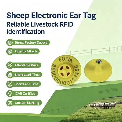 高品質の新しい OEM ET957 134.2kHz TPU 動物電子耳タグ豚牛羊用-10 センチメートル読み取り範囲-20 〜 80C 29.90.3 ミリメートル