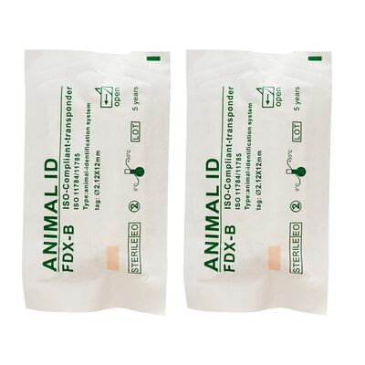 Fofia RFID 134.2kHz ICAR認定 スプリットタイプ 動物ID マイクロチップ 2.12*12mm モデル ZS005 防水素材 新品 1.5年