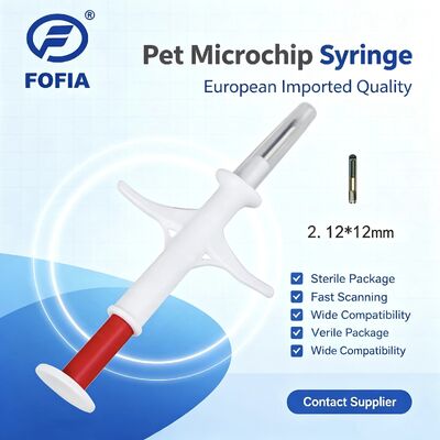 Fofia 2026 新作 熱売り RFID 134.2kHz PP 素材 動物ID マイクロチップ 防水 農場用 ペット インジェクション 1.5年 RFID 耳タグ
