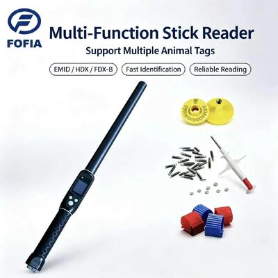 FOFIA 防水長距離 134.2kHz RFID イヤタグリーダー ISO11784/5 プロトコル 30-100cm 読み取り距離 農場用PVC素材