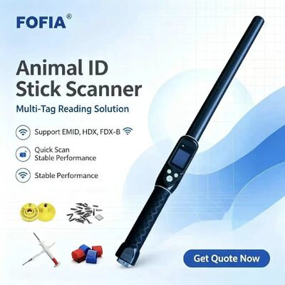 耐久性 防水 長距離 134.2kHz RFID イヤタグリーダー ISO11784/5 プロトコル 30-100cm 読み取り距離 農場用PVC素材