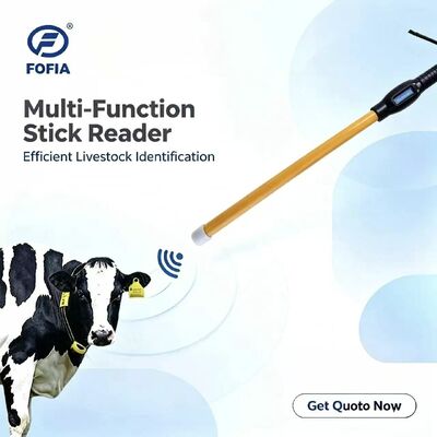 新しいFOFIA防水RFIDスティックリーダー 134.2kHz 牛のID USB RS232 7000 レコード 保存 ISO11784/5 長い読み取り距離