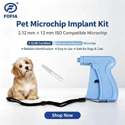 Fofia 新品 熱売 RFID 単体 再利用可能134.2kHz 動物ID マイクロチップ ZS005 ブルー 防水 ペット用 注射 1.5年