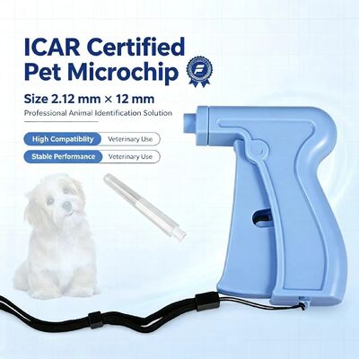 Fofia RFID 134.2kHz ICAR認証 スプリットタイプ 動物用IDマイクロチップ 2.12*12mm モデルZS005 ブルー 防水素材 新品 1.5年