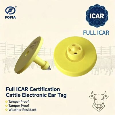 防水 フォフィア フル ICAR 認定 ET908 イエロー RFID TPU 牛耳タグ 高品質 1.5 年の保証 動物飼育