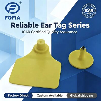 防水ICAR Fofia T904+T901 動物用耳標 新品 高品質 RFID TPU 72*57mm レーザーコーディング 3年保証 農場用