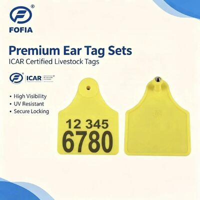 ICAR T904+T905 組み合わせ 動物追跡耳札 新品 高品質 RFID プラスチック TPU 70*57mm レーザーコード 3 年間の保証 農場