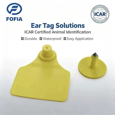 耐久性 防水 ICAR Fofia T904 + T901 動物用耳標 チップ RFID TPU レーザーコーディング 3年保証 牛追跡