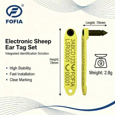 新フォフィア耐熱一体型脱落防止電子ET969黄色羊RFIDイヤータグTPU素材RF動物