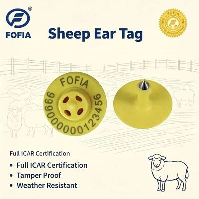 高品質の新品OEMET957 134.2kHz TPUチップ 動物用電子耳タグ 豚 牛 羊-10cm 読書範囲 -20~80C ICar