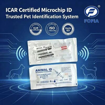 Fofia 新ICAR認証RFID 134.2kHz PP動物用マイクロチップ 犬・猫用 防水 1.5年保証