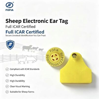 Fofia ET957+T967 羊 羊 牛 組み合わせ 電子動物追跡耳札 新型RFID TPUレーザーコード 3年
