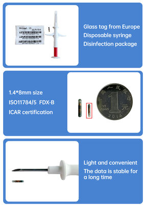 FOFIA 新型 RFID 134.2kHz 動物マイクロチップ FDX/EM4305 IP67 防水 牛/豚/羊 家畜 ペット 注入 PP