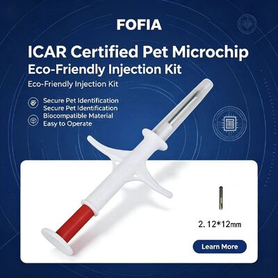 防水 Fofia 新ホットセリング RFID 134.2kHz PP素材 犬用IDマイクロチップ 農場用ペット注射 1.5年イヤータグ ブルーモデル