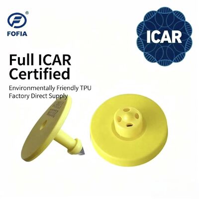 防水 Fofia フル ICAR 認証 ET908 イエロー RFID TPU 牛耳タグ 1.5 年保証 レーザーコーディング 動物追跡 牛