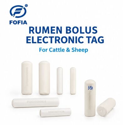 FOFIA ET912 Animal Identification Eartag Cattle RFID ISO11784/5 FDX-B/HDX 134.2kHz Waterproof Bioceramic QR Code Silicone