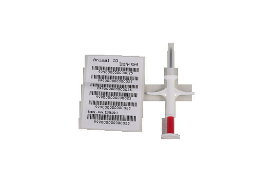 ImplantableマイクロチップRFIDのトランスポンダーの札134.2 KHz 20G 2.12mm x 12mm