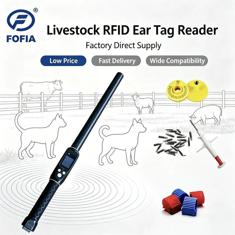 耐久性 防水 長距離 134.2kHz RFID イヤタグリーダー ISO11784/5 プロトコル 30-100cm 読み取り距離 PVC