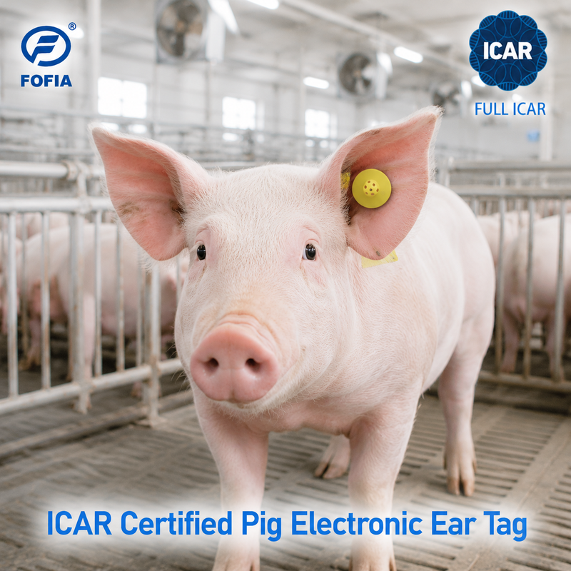 Fofia ET908 RFID 動物耳タグ 134.2KHz FDX-B スマート家畜 ID タグ (フル ICAR 付き)