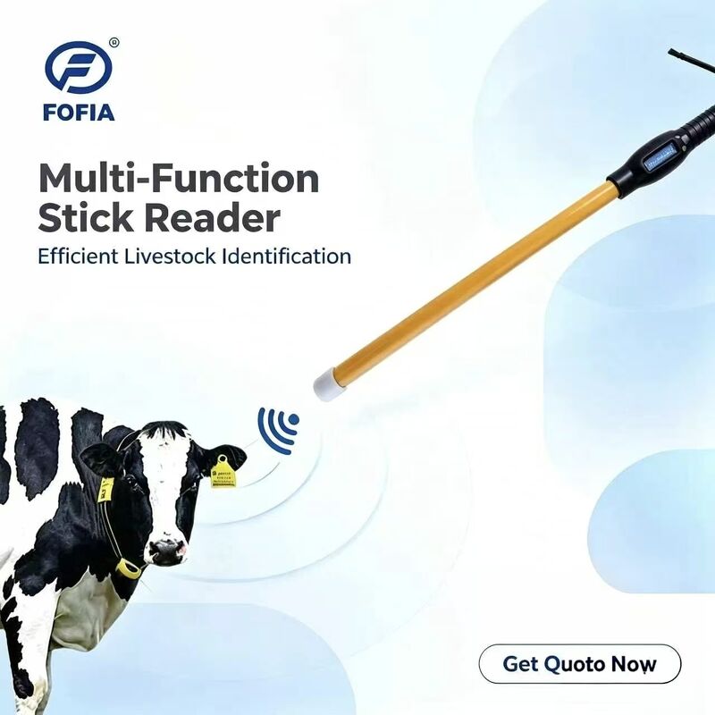 新しいFOFIA防水RFIDスティックリーダー 134.2kHz 牛のID USB RS232 7000 レコード 保存 ISO11784/5 長い読み取り距離