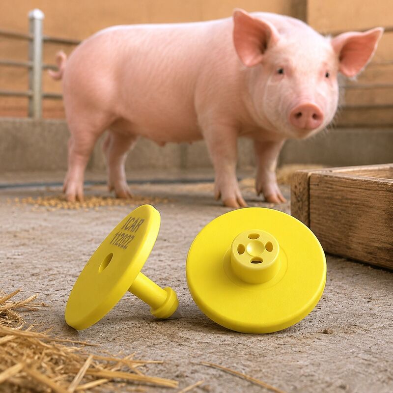 FULL ICAR 認証レーザー印刷 番号付け 家畜 動物 TPU 134.2khz 動物耳タグ