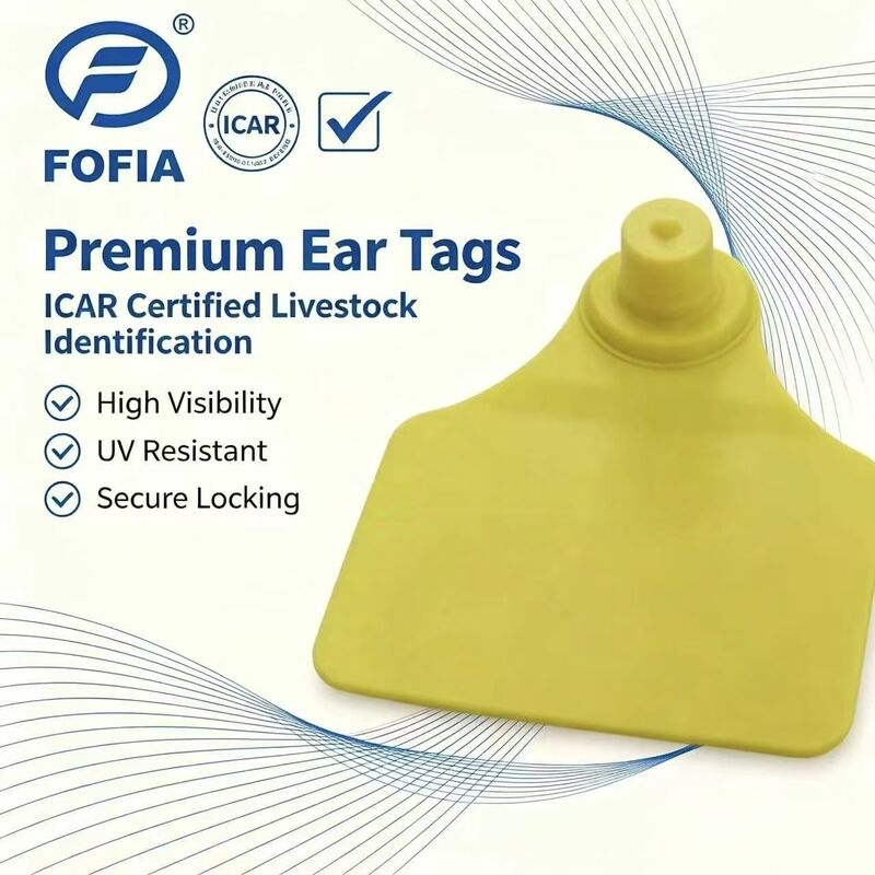 ICAR Fofia T904 動物用耳標チップ 新品 高品質 RFID TPU レーザーコーディング 3年保証 畜産用 牛 羊 トラッキング 0.01g