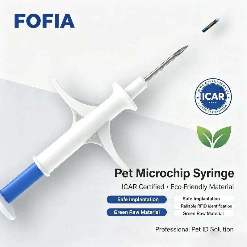 FOFIA ZS007 RFID 134.2kHz 動物マイクロチップ FDX/EM4305 チップ IP67 防水 家畜 ペット 注入 プラスチック包装 新品 1.5インチ