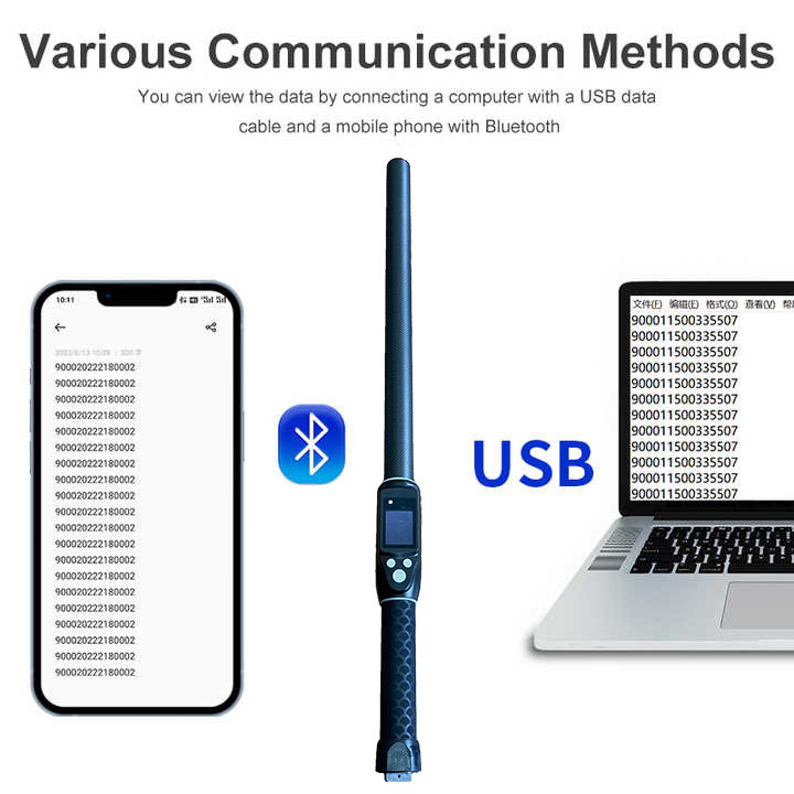 ISO11784/5 RFIDハンドヘルド 134.2khz ロングレンジ Uhf RFIDリーダー 牛耳タグスティックリーダー